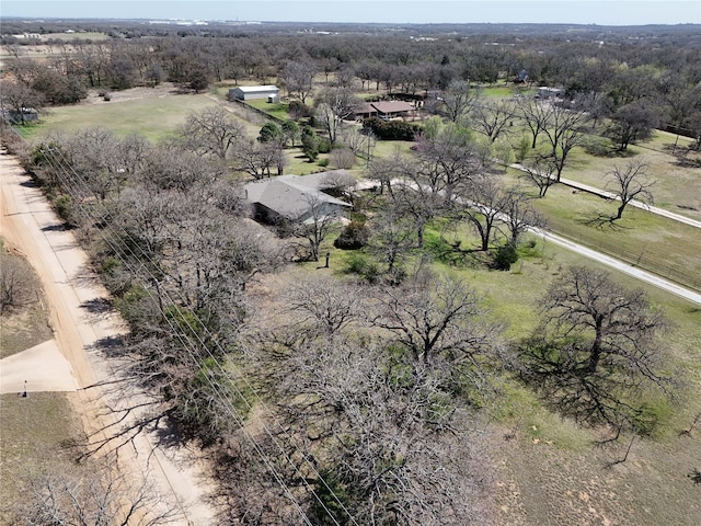 bird's eye view with a rural view
