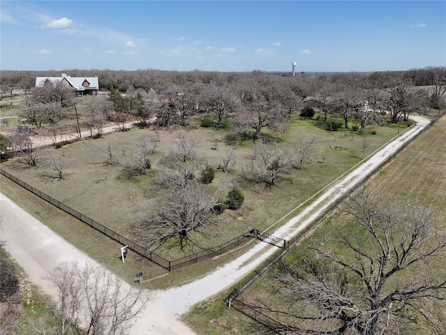 aerial view featuring a rural view