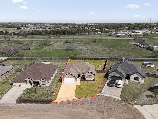 123 Oak Springs Loop, Mabank, TX 75147 - aerial view of property and surrounding area featuring property boundaries highlighted