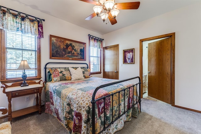 1752 County Road 1450, Bonham, TX 75418 - bedroom with carpet, multiple windows, and ceiling fan