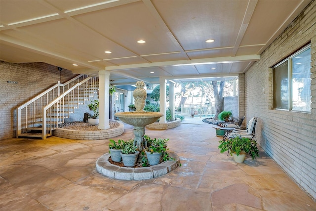exterior space featuring stairway