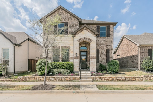 711 Artesian Dr, Argyle, TX 76226 - french country style house featuring stone siding and brick siding
