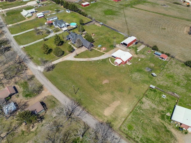aerial view featuring a rural view