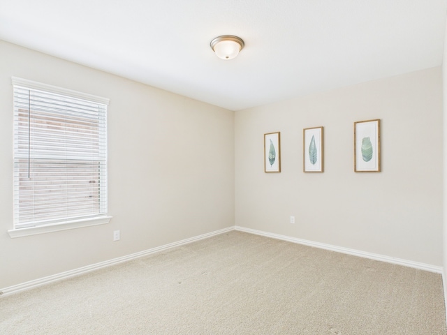 spare room featuring baseboards and carpet floors