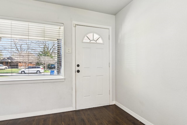 10319 Sylvia Dr, Dallas, TX 75228 - foyer with baseboards and dark wood finished floors