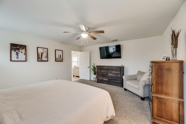 2282 Torch Lake Dr, Forney, TX 75126 - bedroom featuring visible vents, ceiling fan, and carpet floors