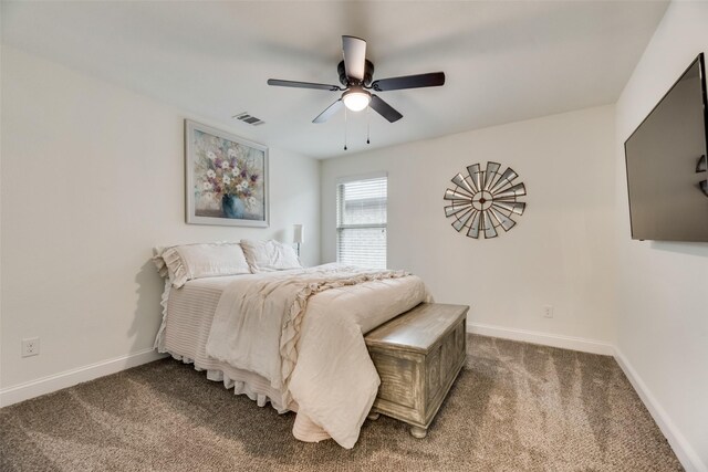 2282 Torch Lake Dr, Forney, TX 75126 - carpeted bedroom featuring baseboards, visible vents, and a ceiling fan