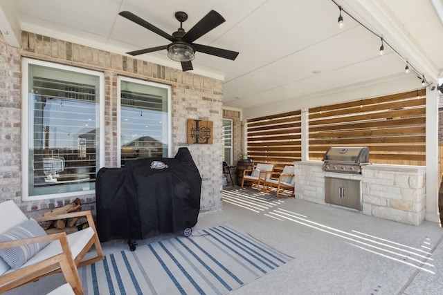 16509 Hidden Cove Dr, Celina, TX 75009 - view of patio / terrace featuring ceiling fan