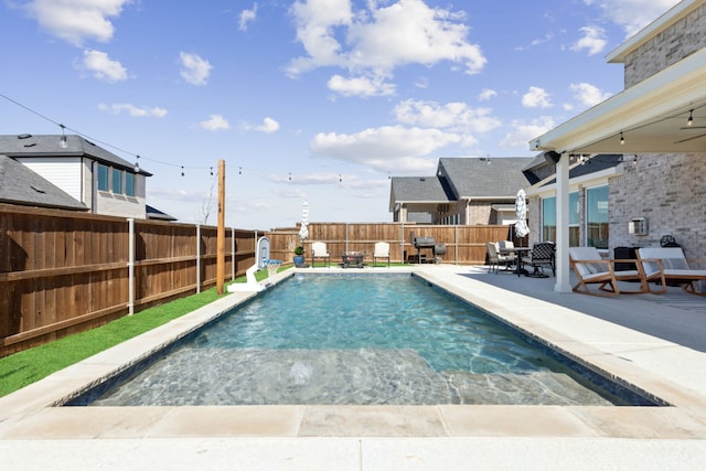16509 Hidden Cove Dr, Celina, TX 75009 - view of swimming pool with a fenced backyard and a patio area
