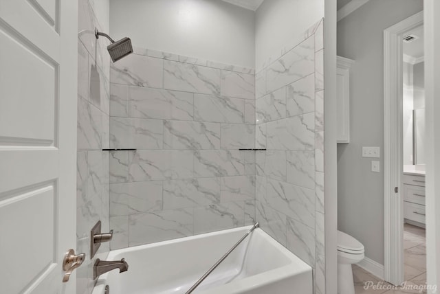 1113 Forest Trail Dr, Shreveport, LA 71106 - full bath featuring tub / shower combination, vanity, and ornamental molding