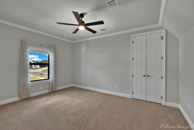 1113 Forest Trail Dr, Shreveport, LA 71106 - unfurnished bedroom with carpet flooring, a ceiling fan, and ornamental molding