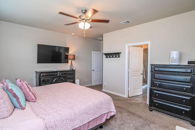 201 Virginia Ln, Hickory Creek, TX 75065 - carpeted bedroom featuring baseboards and a ceiling fan