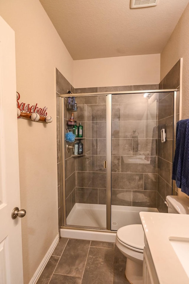 201 Virginia Ln, Hickory Creek, TX 75065 - full bath with vanity, a shower stall, and tile patterned flooring