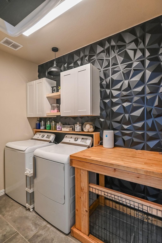 201 Virginia Ln, Hickory Creek, TX 75065 - laundry area featuring washing machine and clothes dryer and cabinet space