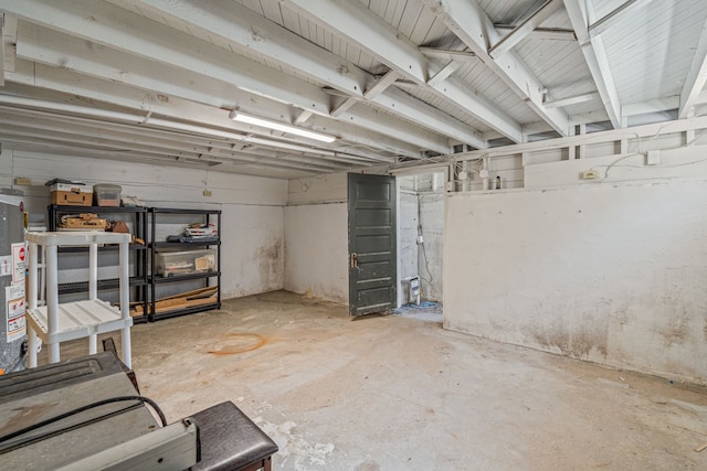 view of unfinished basement