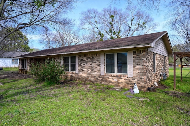 210AND218 N Collins, Colbert, OK 74733 - exterior space featuring brick siding and a lawn