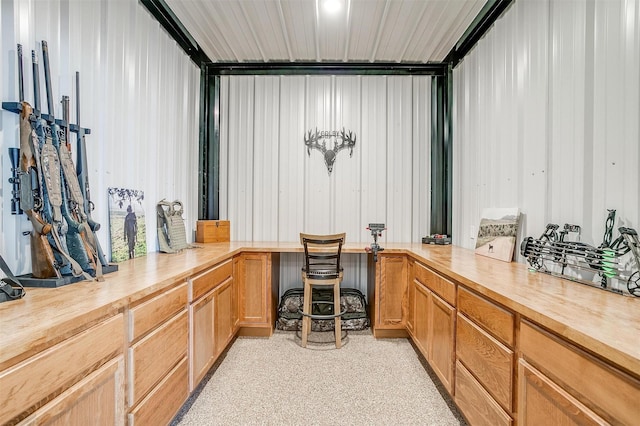 bar featuring metal wall