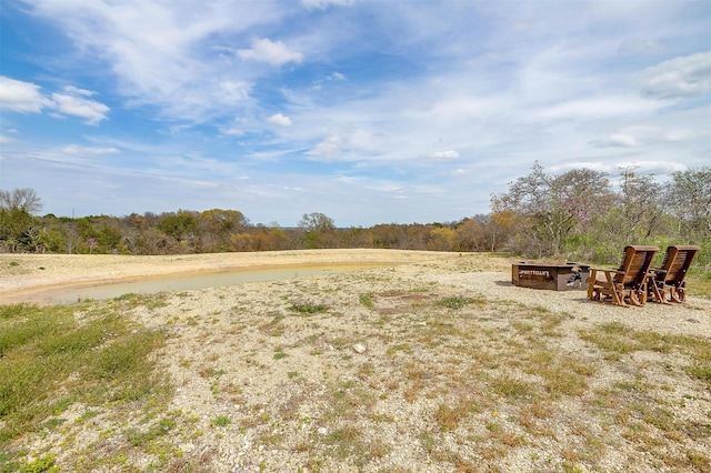 view of yard with a wooded view