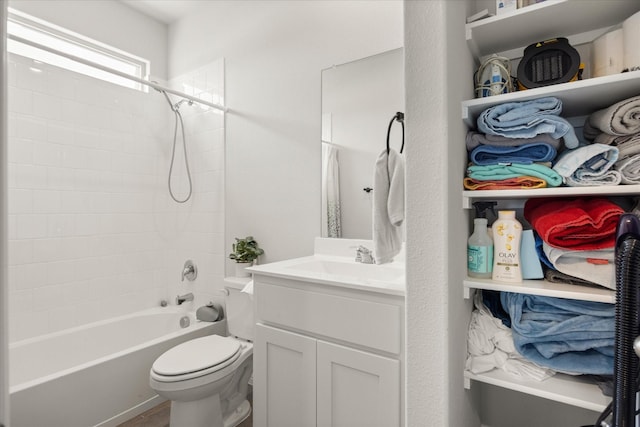 5228 Star Bright Dr, Fort Worth, TX 76179 - full bathroom featuring toilet, vanity, and washtub / shower combination