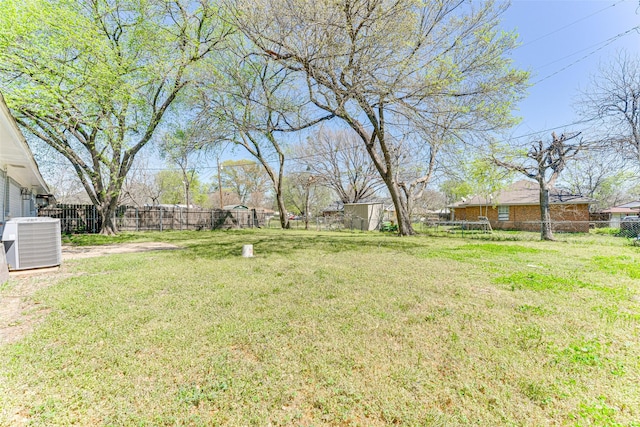 1805 Austin Dr, Kaufman, TX 75142 - view of yard with central AC and a fenced backyard