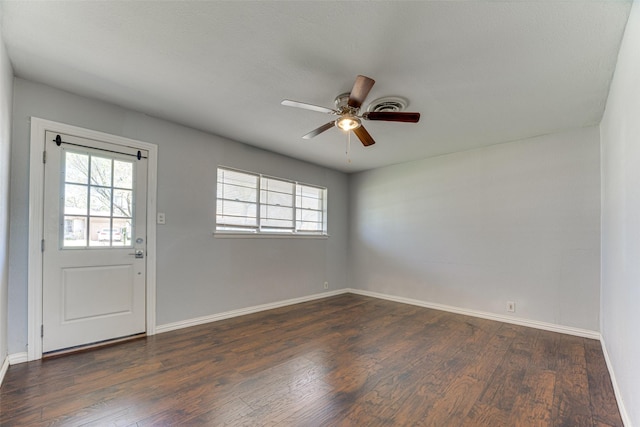 1805 Austin Dr, Kaufman, TX 75142 - interior space with a healthy amount of sunlight, a ceiling fan, and dark wood finished floors