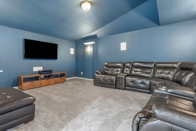 1630 Old Oak Ct, Prosper, TX 75078 - carpeted home theater with vaulted ceiling and baseboards