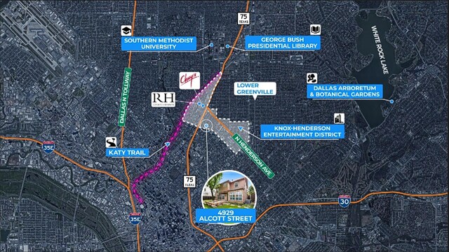 4929 Alcott St, Dallas, TX 75206 - map of property / related area