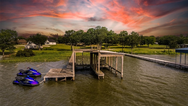 2858 Waters Edge, Quinlan, TX 75474 - dock area with boat lift and a water view