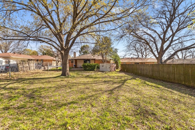 4331 Kolloch Dr, Dallas, TX 75216 - view of yard featuring a fenced backyard and a trampoline