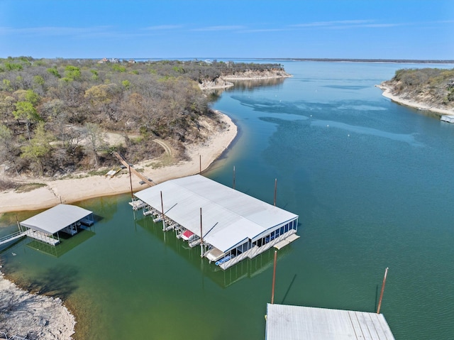 181 Monarch Dr, Denison, TX 75020 - drone / aerial view featuring a water view
