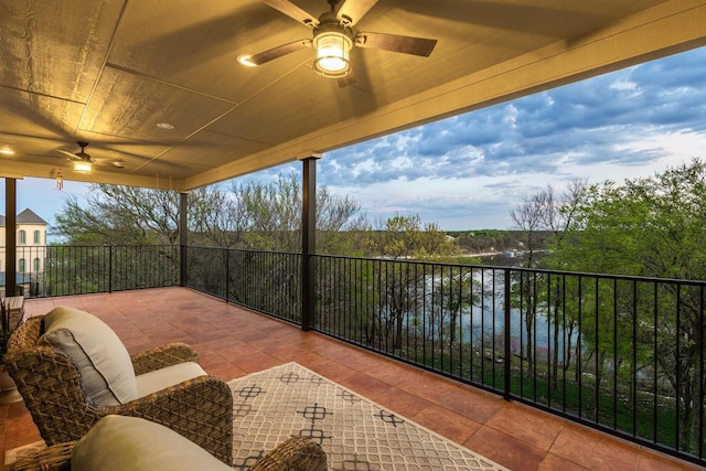 181 Monarch Dr, Denison, TX 75020 - view of patio with a balcony and a ceiling fan