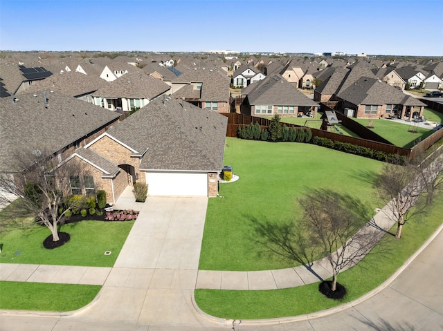bird's eye view with a residential view