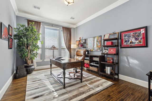 3960 Briar Tree Ln, Frisco, TX 75034 - office space with wood finished floors, baseboards, and ornamental molding