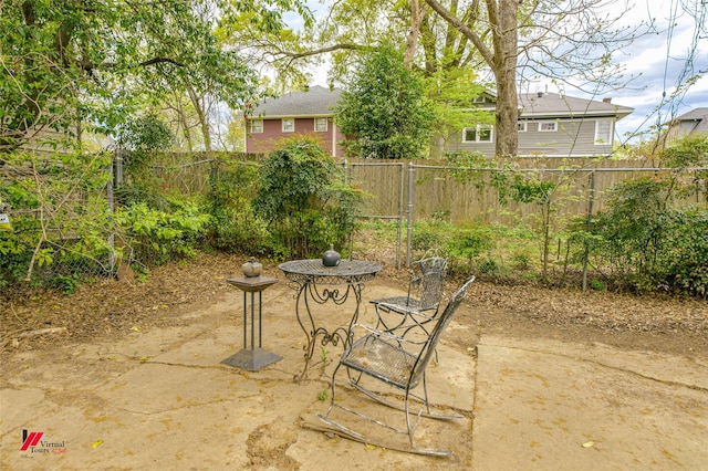 view of patio featuring a fenced backyard