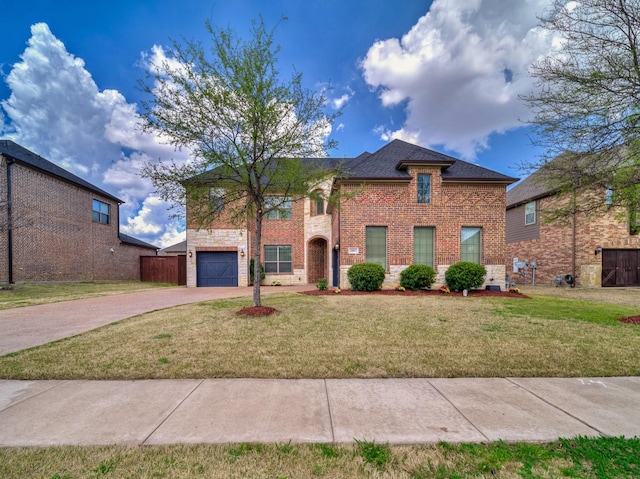 2007 Bent Creek Way, Mansfield, TX 76063 - traditional-style home featuring an attached garage, concrete driveway, a front yard, and brick siding