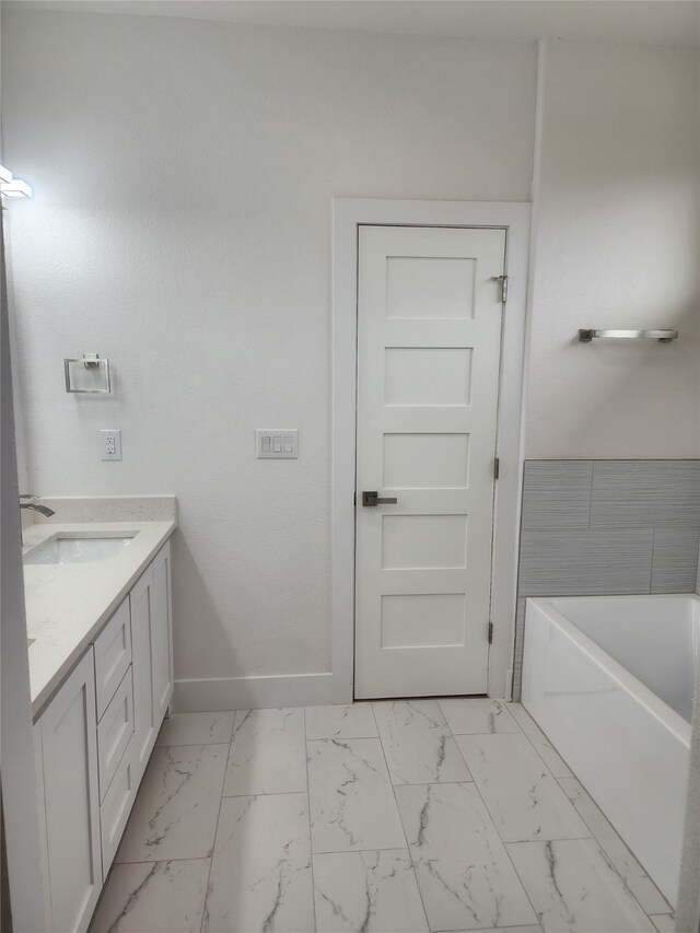 144 Shawnee Trl, Pottsboro, TX 75076 - full bath featuring baseboards, marble finish floor, a washtub, and vanity