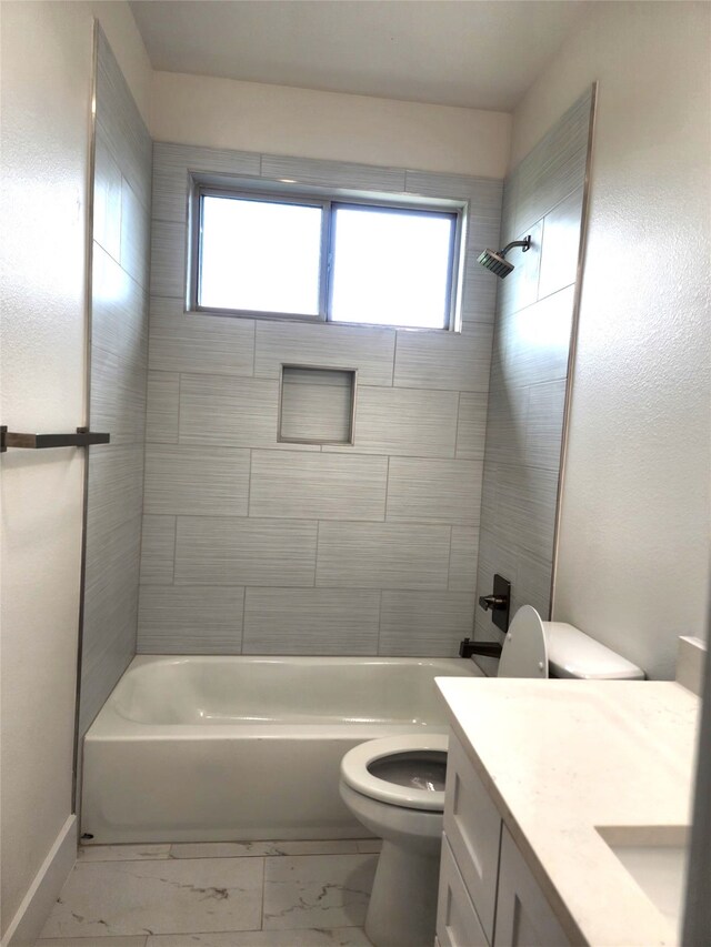 144 Shawnee Trl, Pottsboro, TX 75076 - full bathroom with plenty of natural light, marble finish floor, tub / shower combination, and toilet