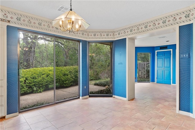3709 Windmill Hill St, Waco, TX 76710 - interior space with a notable chandelier, baseboards, and visible vents