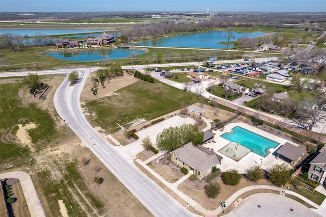 1001 Hodge St, Mckinney, TX 75071 - aerial overview of property's location featuring a nearby body of water and a pool
