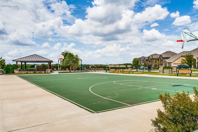 1001 Hodge St, Mckinney, TX 75071 - view of sport court with a gazebo, community basketball court, and fence