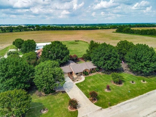 aerial view featuring a rural view