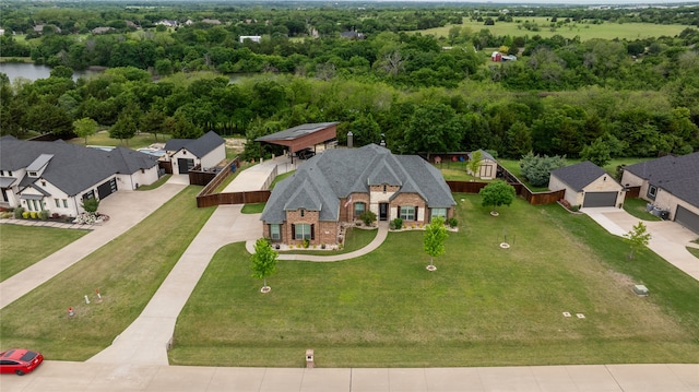 aerial view with a residential view