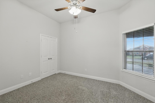 3911 Bridle Path Ln, Sanger, TX 76266 - spare room featuring carpet flooring, ceiling fan, and baseboards