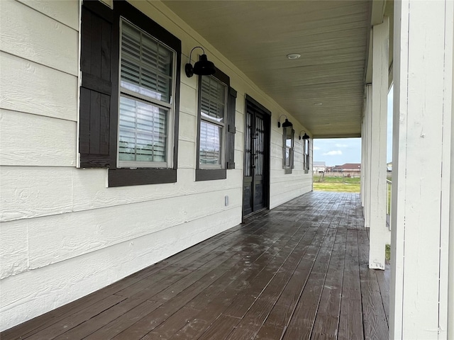 deck with covered porch
