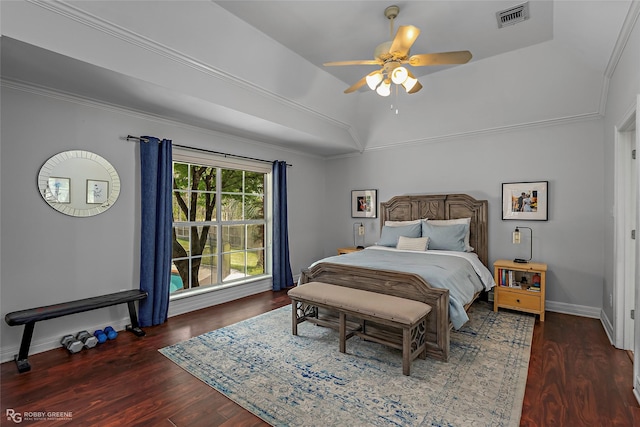 521 Lovers Lndg, Bossier City, LA 71111 - bedroom with baseboards, ornamental molding, visible vents, and wood finished floors