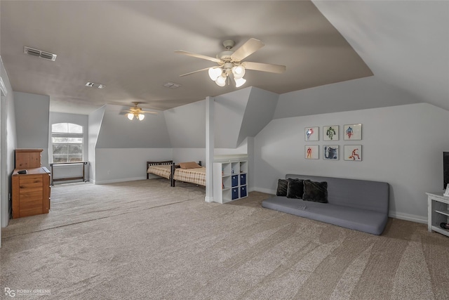 521 Lovers Lndg, Bossier City, LA 71111 - carpeted bedroom featuring baseboards, visible vents, and lofted ceiling