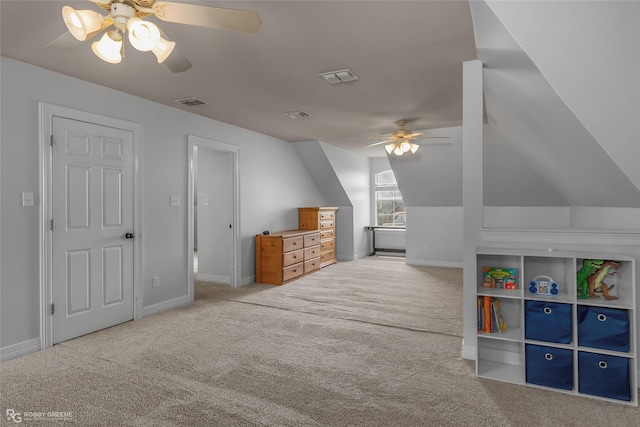 521 Lovers Lndg, Bossier City, LA 71111 - bedroom featuring carpet flooring, baseboards, lofted ceiling, and visible vents