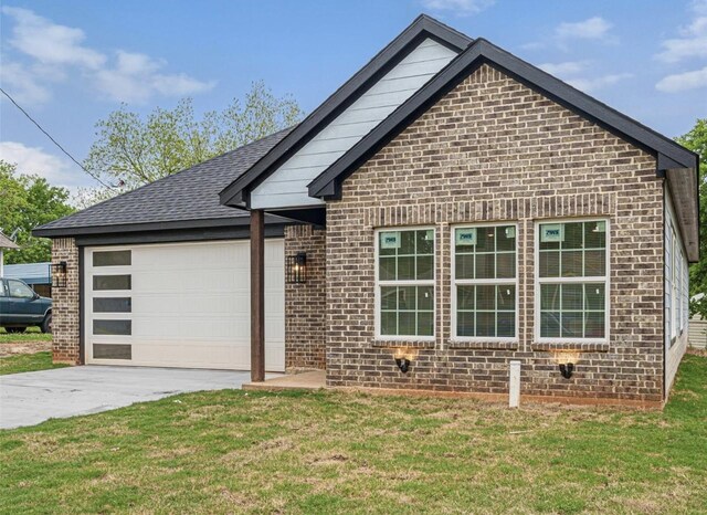 318 Whitworth St, Sulphur Springs, TX 75482 - ranch-style house featuring an attached garage, brick siding, a front lawn, and concrete driveway