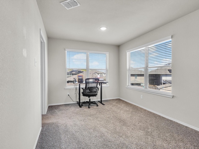 6348 Sloop St, Fort Worth, TX 76179 - office with baseboards, visible vents, and carpet