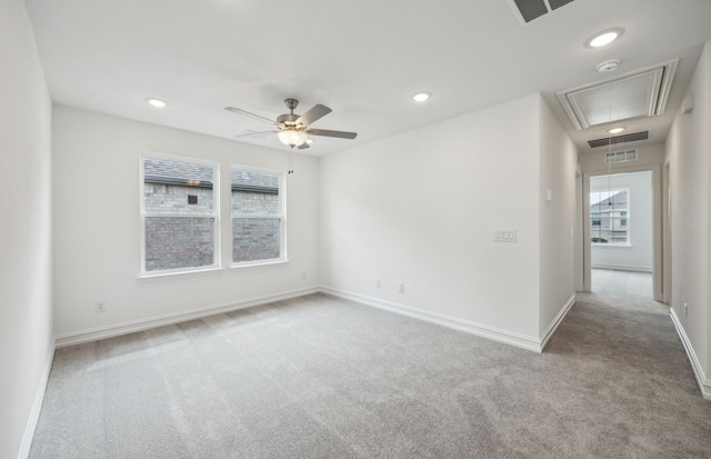 244 Kistler Dr, Little Elm, TX 76227 - spare room featuring attic access, carpet flooring, plenty of natural light, a ceiling fan, and recessed lighting
